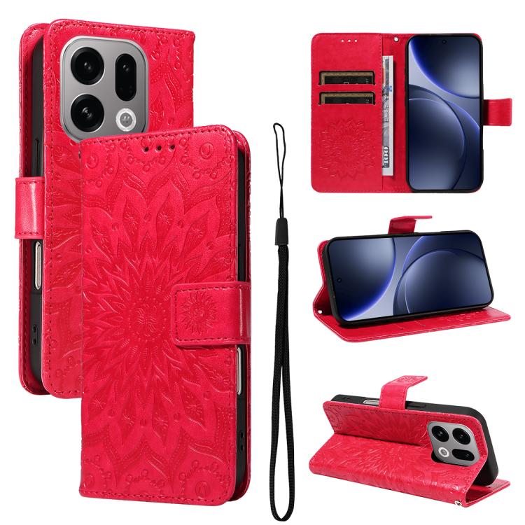 Embossed Sunflower Pattern Flip Leather Phone Case, For OPPO Find X9 Ultra 5G, For OPPO A6X 5G / A6 5G, For OPPO Reno15 Pro 5G Global, For OPPO Reno15 5G Global, For OPPO Find X9, For OPPO A6 Pro 4G / 5G Global, For OPPO Find X9 Pro                    ...