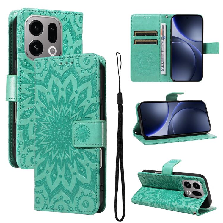 Embossed Sunflower Pattern Flip Leather Phone Case, For OPPO Find X9 Ultra 5G, For OPPO A6X 5G / A6 5G, For OPPO Reno15 Pro 5G Global, For OPPO Reno15 5G Global, For OPPO Find X9, For OPPO A6 Pro 4G / 5G Global, For OPPO Find X9 Pro                    ...