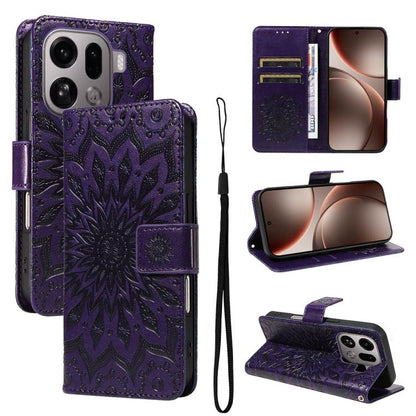 Embossed Sunflower Pattern Flip Leather Phone Case, For OPPO Find X9 Ultra 5G, For OPPO A6X 5G / A6 5G, For OPPO Reno15 Pro 5G Global, For OPPO Reno15 5G Global, For OPPO Find X9, For OPPO A6 Pro 4G / 5G Global, For OPPO Find X9 Pro                    ...