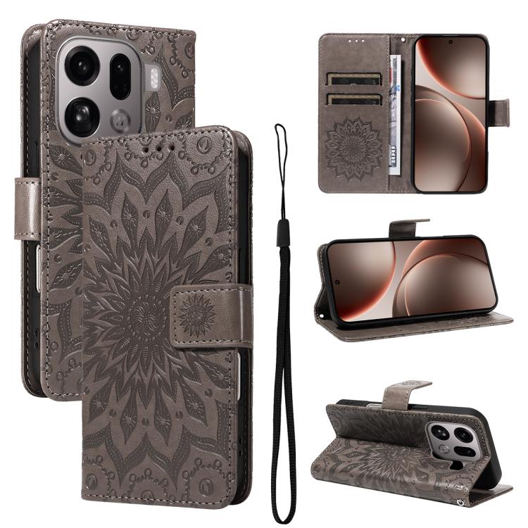 Embossed Sunflower Pattern Flip Leather Phone Case, For OPPO Find X9 Ultra 5G, For OPPO A6X 5G / A6 5G, For OPPO Reno15 Pro 5G Global, For OPPO Reno15 5G Global, For OPPO Find X9, For OPPO A6 Pro 4G / 5G Global, For OPPO Find X9 Pro                    ...