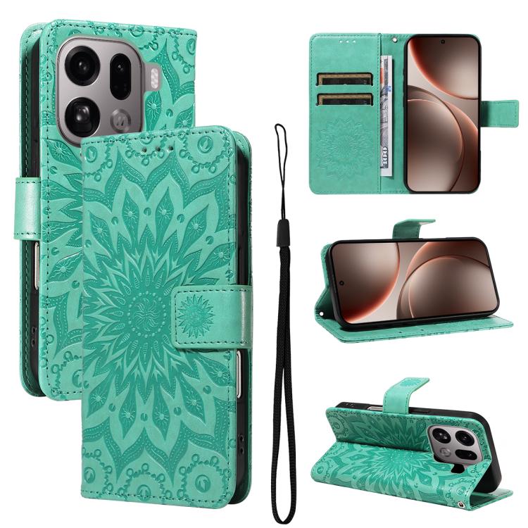Embossed Sunflower Pattern Flip Leather Phone Case, For OPPO Find X9 Ultra 5G, For OPPO A6X 5G / A6 5G, For OPPO Reno15 Pro 5G Global, For OPPO Reno15 5G Global, For OPPO Find X9, For OPPO A6 Pro 4G / 5G Global, For OPPO Find X9 Pro                    ...