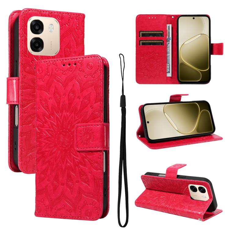 Embossed Sunflower Pattern Flip Leather Phone Case, For OPPO Find X9 Ultra 5G, For OPPO A6X 5G / A6 5G, For OPPO Reno15 Pro 5G Global, For OPPO Reno15 5G Global, For OPPO Find X9, For OPPO A6 Pro 4G / 5G Global, For OPPO Find X9 Pro                    ...