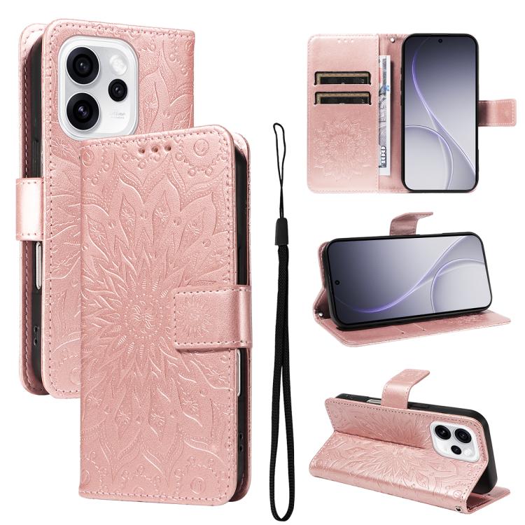 Embossed Sunflower Pattern Flip Leather Phone Case, For OPPO Find X9 Ultra 5G, For OPPO A6X 5G / A6 5G, For OPPO Reno15 Pro 5G Global, For OPPO Reno15 5G Global, For OPPO Find X9, For OPPO A6 Pro 4G / 5G Global, For OPPO Find X9 Pro                    ...