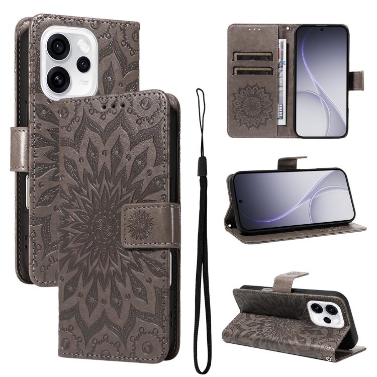 Embossed Sunflower Pattern Flip Leather Phone Case, For OPPO Find X9 Ultra 5G, For OPPO A6X 5G / A6 5G, For OPPO Reno15 Pro 5G Global, For OPPO Reno15 5G Global, For OPPO Find X9, For OPPO A6 Pro 4G / 5G Global, For OPPO Find X9 Pro                    ...