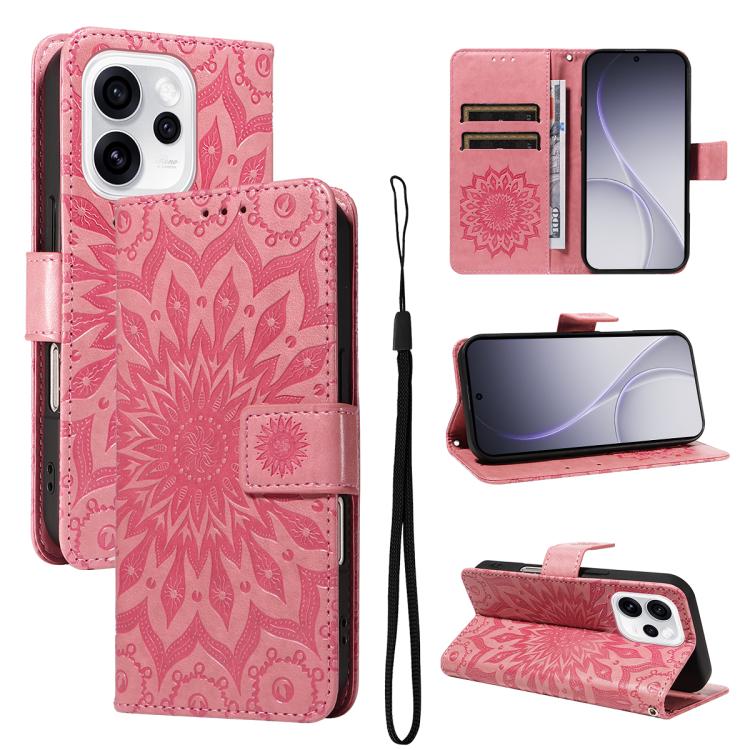 Embossed Sunflower Pattern Flip Leather Phone Case, For OPPO Find X9 Ultra 5G, For OPPO A6X 5G / A6 5G, For OPPO Reno15 Pro 5G Global, For OPPO Reno15 5G Global, For OPPO Find X9, For OPPO A6 Pro 4G / 5G Global, For OPPO Find X9 Pro                    ...