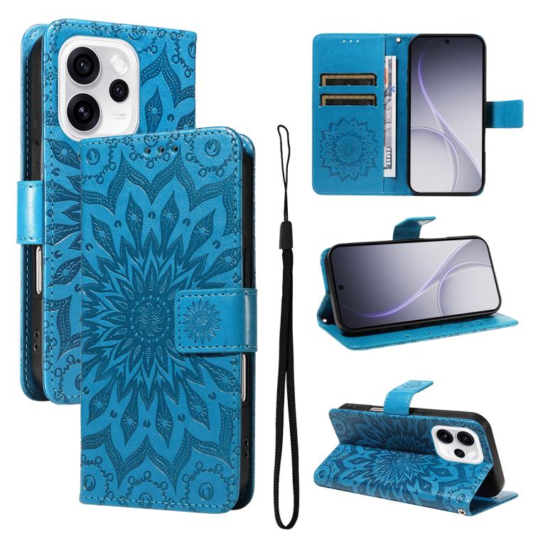 Embossed Sunflower Pattern Flip Leather Phone Case, For OPPO Find X9 Ultra 5G, For OPPO A6X 5G / A6 5G, For OPPO Reno15 Pro 5G Global, For OPPO Reno15 5G Global, For OPPO Find X9, For OPPO A6 Pro 4G / 5G Global, For OPPO Find X9 Pro                    ...