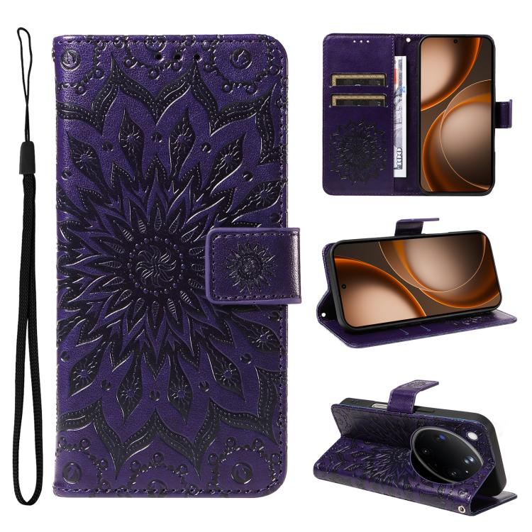 Embossed Sunflower Pattern Flip Leather Phone Case, For OPPO Find X9 Ultra 5G, For OPPO A6X 5G / A6 5G, For OPPO Reno15 Pro 5G Global, For OPPO Reno15 5G Global, For OPPO Find X9, For OPPO A6 Pro 4G / 5G Global, For OPPO Find X9 Pro                    ...