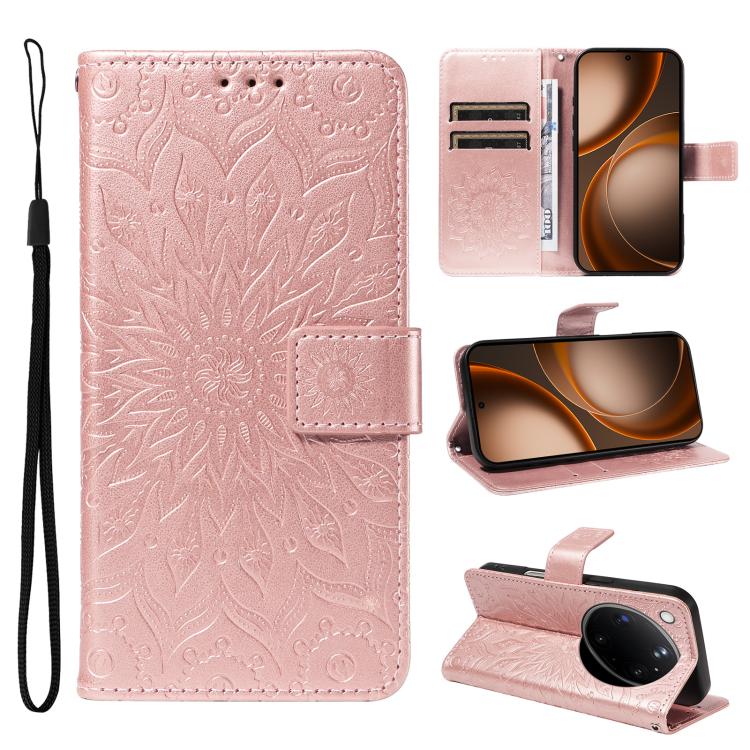 Embossed Sunflower Pattern Flip Leather Phone Case, For OPPO Find X9 Ultra 5G, For OPPO A6X 5G / A6 5G, For OPPO Reno15 Pro 5G Global, For OPPO Reno15 5G Global, For OPPO Find X9, For OPPO A6 Pro 4G / 5G Global, For OPPO Find X9 Pro                    ...