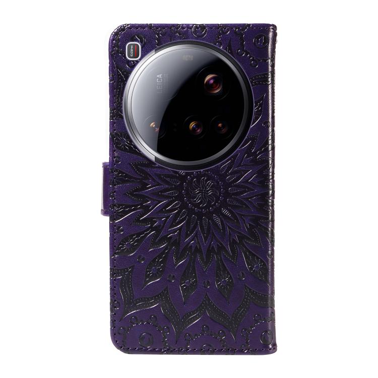 Embossed Sunflower Pattern Flip Leather Phone Case, For Xiaomi 15 Ultra 5G Global