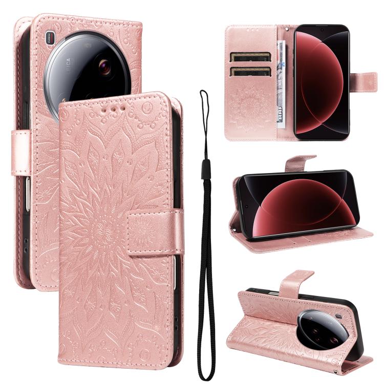Embossed Sunflower Pattern Flip Leather Phone Case, For Xiaomi 15 Ultra 5G Global