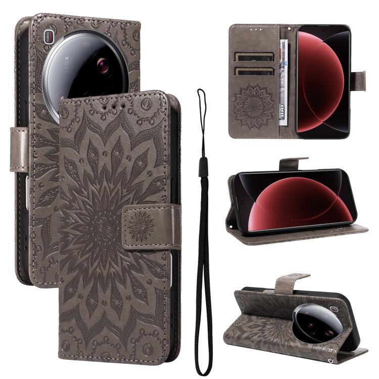 Embossed Sunflower Pattern Flip Leather Phone Case, For Xiaomi 15 Ultra 5G Global