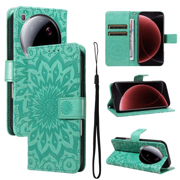 Embossed Sunflower Pattern Flip Leather Phone Case, For Xiaomi 15 Ultra 5G Global