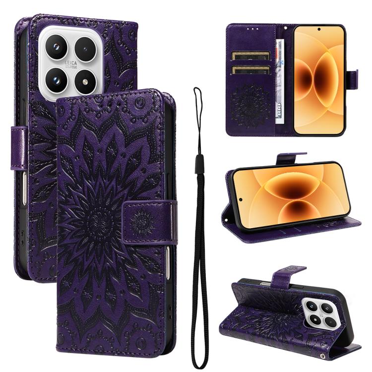 Embossed Sunflower Pattern Flip Leather Phone Case, For Xiaomi 17 Max 5G, For Xiaomi 17T Pro 5G Global, For Xiaomi 17T 5G Global, For Xiaomi Poco X8 Pro Max 5G, For Xiaomi Poco X8 Pro 5G, For Xiaomi 17 Ultra, For Xiaomi 17 Pro Max, For Xiaomi 17       ...
