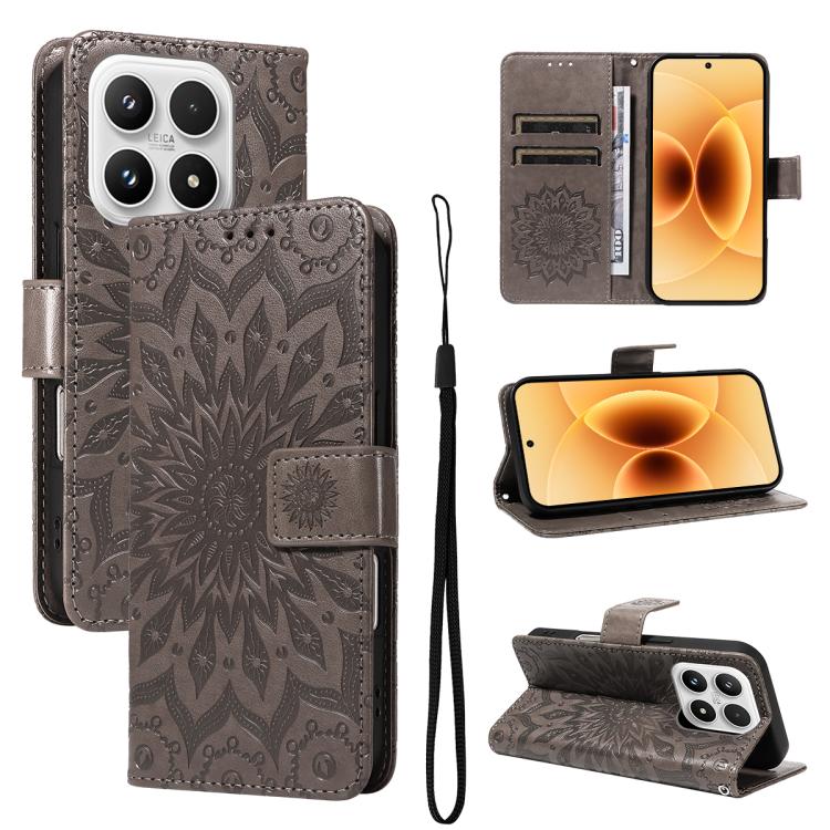 Embossed Sunflower Pattern Flip Leather Phone Case, For Xiaomi 17 Max 5G, For Xiaomi 17T Pro 5G Global, For Xiaomi 17T 5G Global, For Xiaomi Poco X8 Pro Max 5G, For Xiaomi Poco X8 Pro 5G, For Xiaomi 17 Ultra, For Xiaomi 17 Pro Max, For Xiaomi 17       ...