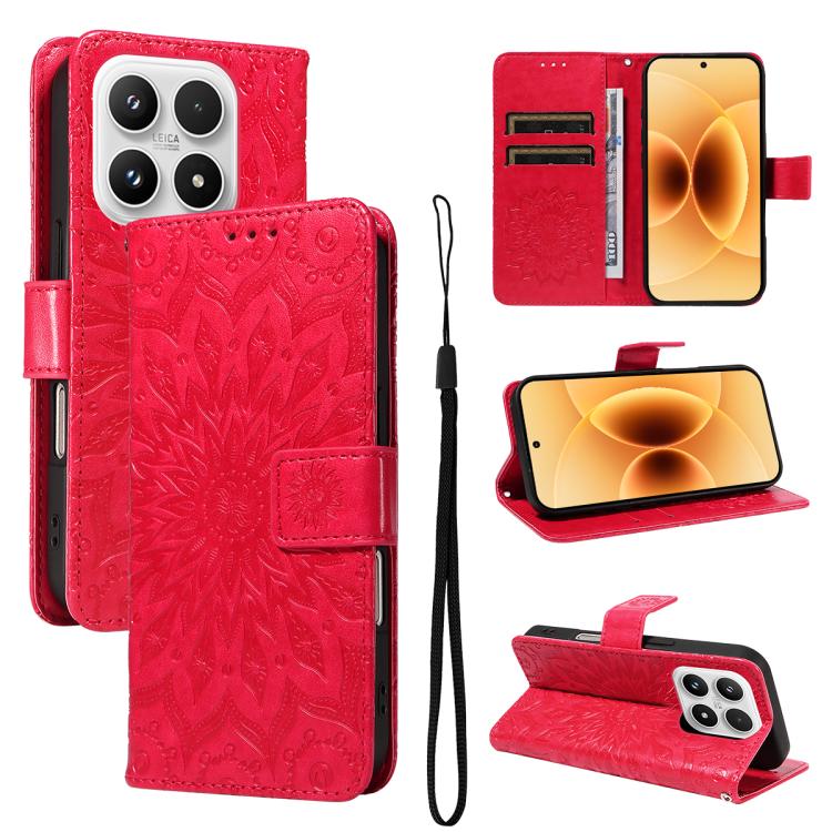 Embossed Sunflower Pattern Flip Leather Phone Case, For Xiaomi 17 Max 5G, For Xiaomi 17T Pro 5G Global, For Xiaomi 17T 5G Global, For Xiaomi Poco X8 Pro Max 5G, For Xiaomi Poco X8 Pro 5G, For Xiaomi 17 Ultra, For Xiaomi 17 Pro Max, For Xiaomi 17       ...