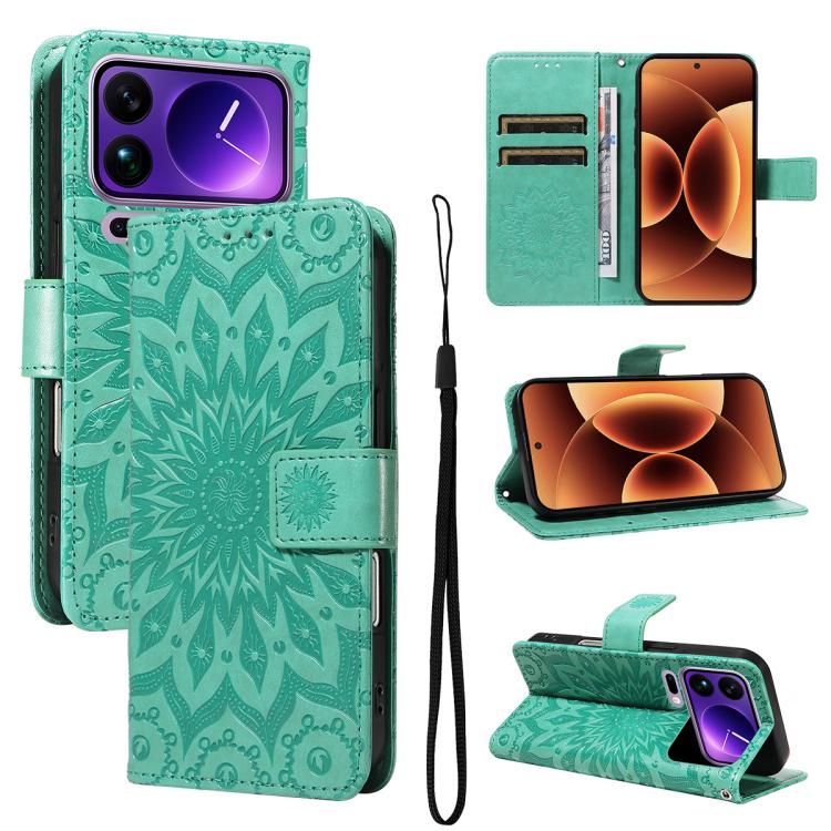 Embossed Sunflower Pattern Flip Leather Phone Case, For Xiaomi 17 Max 5G, For Xiaomi 17T Pro 5G Global, For Xiaomi 17T 5G Global, For Xiaomi Poco X8 Pro Max 5G, For Xiaomi Poco X8 Pro 5G, For Xiaomi 17 Ultra, For Xiaomi 17 Pro Max, For Xiaomi 17       ...