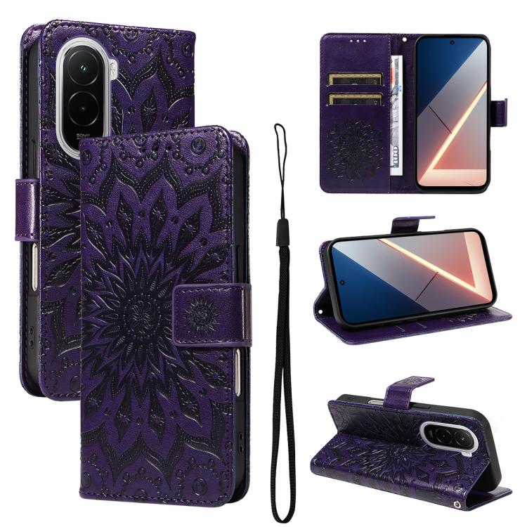 Embossed Sunflower Pattern Flip Leather Phone Case, For Xiaomi 17 Max 5G, For Xiaomi 17T Pro 5G Global, For Xiaomi 17T 5G Global, For Xiaomi Poco X8 Pro Max 5G, For Xiaomi Poco X8 Pro 5G, For Xiaomi 17 Ultra, For Xiaomi 17 Pro Max, For Xiaomi 17       ...