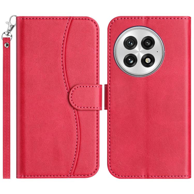 Dual-Folded S-shape Leather Phone Case, For OnePlus Ace 6, For OnePlus 15, For OnePlus Nord 5, For OnePlus Nord CE5, For OnePlus 13, For OnePlus 8T