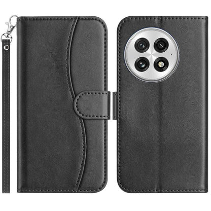 Dual-Folded S-shape Leather Phone Case, For OnePlus Ace 6, For OnePlus 15, For OnePlus Nord 5, For OnePlus Nord CE5, For OnePlus 13, For OnePlus 8T