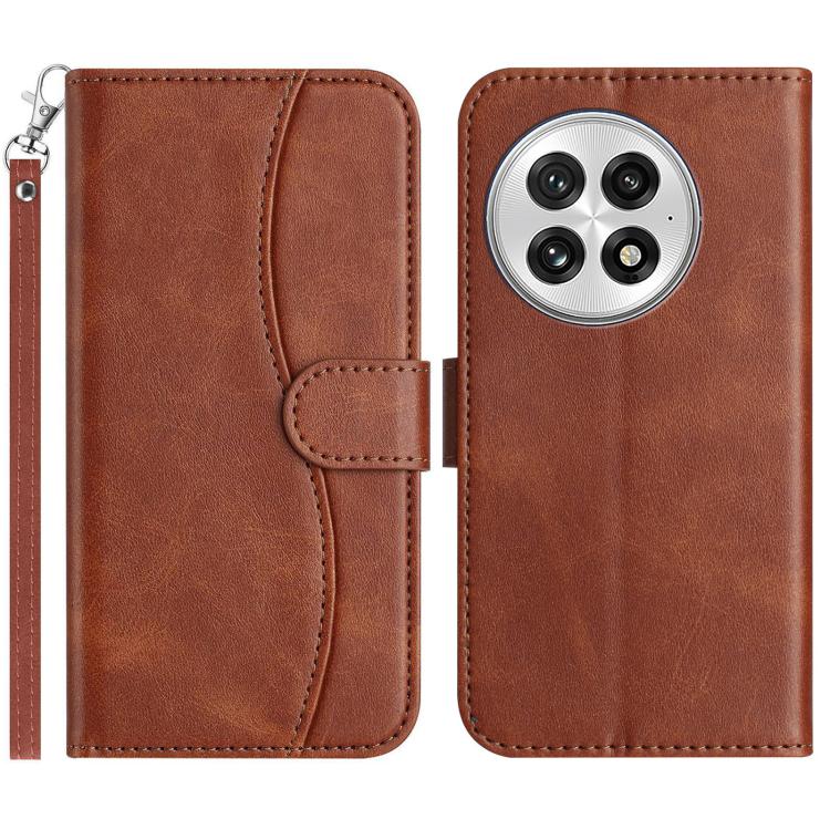 Dual-Folded S-shape Leather Phone Case, For OnePlus Ace 6, For OnePlus 15, For OnePlus Nord 5, For OnePlus Nord CE5, For OnePlus 13, For OnePlus 8T