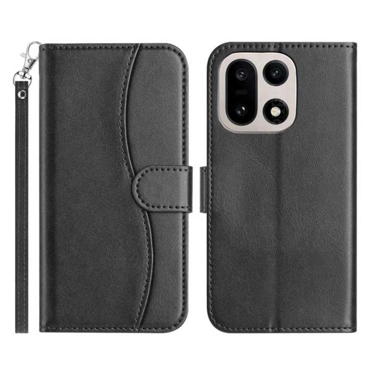 Dual-Folded S-shape Leather Phone Case, For OnePlus Ace 6, For OnePlus 15, For OnePlus Nord 5, For OnePlus Nord CE5, For OnePlus 13, For OnePlus 8T