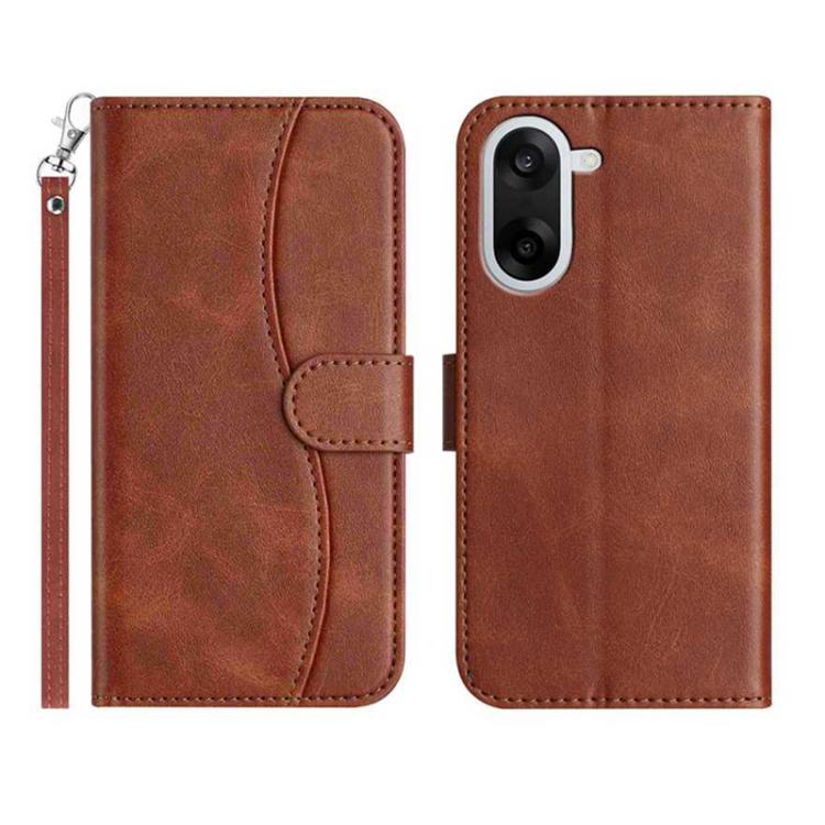 Dual-Folded S-shape Leather Phone Case, For OnePlus Ace 6, For OnePlus 15, For OnePlus Nord 5, For OnePlus Nord CE5, For OnePlus 13, For OnePlus 8T