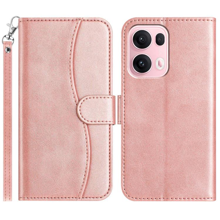 Dual-Folded S-shape Leather Phone Case, For OPPO Find X9, For OPPO A6 Pro 4G / 5G Global, For OPPO Find X9 Pro, For OPPO Reno13 Pro