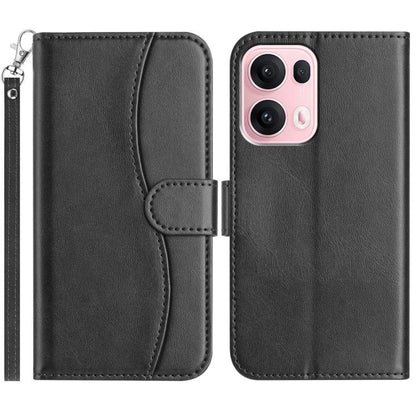 Dual-Folded S-shape Leather Phone Case, For OPPO Find X9, For OPPO A6 Pro 4G / 5G Global, For OPPO Find X9 Pro, For OPPO Reno13 Pro