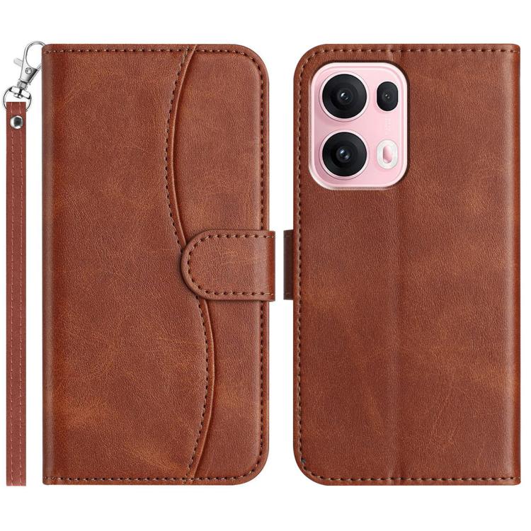 Dual-Folded S-shape Leather Phone Case, For OPPO Find X9, For OPPO A6 Pro 4G / 5G Global, For OPPO Find X9 Pro, For OPPO Reno13 Pro