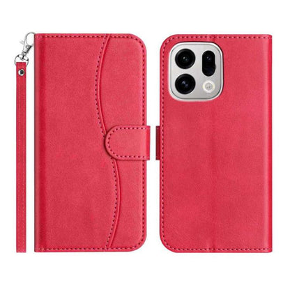 Dual-Folded S-shape Leather Phone Case, For OPPO Find X9, For OPPO A6 Pro 4G / 5G Global, For OPPO Find X9 Pro, For OPPO Reno13 Pro