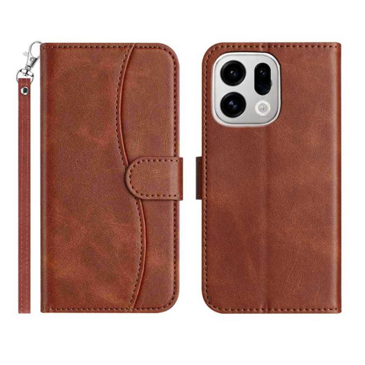 Dual-Folded S-shape Leather Phone Case, For OPPO Find X9, For OPPO A6 Pro 4G / 5G Global, For OPPO Find X9 Pro, For OPPO Reno13 Pro