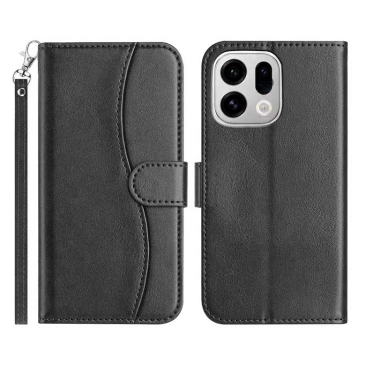 Dual-Folded S-shape Leather Phone Case, For OPPO Find X9, For OPPO A6 Pro 4G / 5G Global, For OPPO Find X9 Pro, For OPPO Reno13 Pro