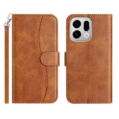 Dual-Folded S-shape Leather Phone Case, For OPPO Find X9, For OPPO A6 Pro 4G / 5G Global, For OPPO Find X9 Pro, For OPPO Reno13 Pro