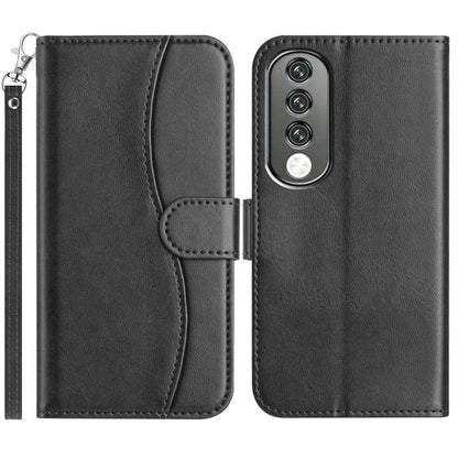 Dual-Folded S-shape Leather Phone Case, For Honor 90 Lite, For Honor 90 Pro, For Honor 90