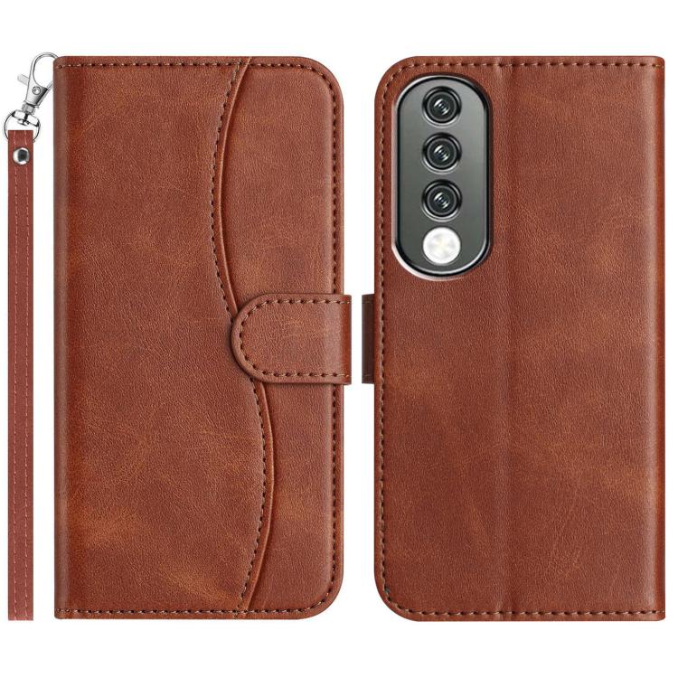 Dual-Folded S-shape Leather Phone Case, For Honor 90 Lite, For Honor 90 Pro, For Honor 90