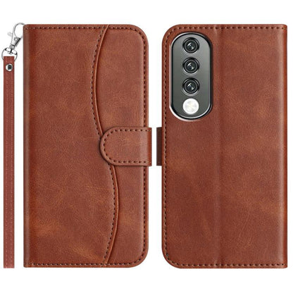 Dual-Folded S-shape Leather Phone Case, For Honor 90 Lite, For Honor 90 Pro, For Honor 90