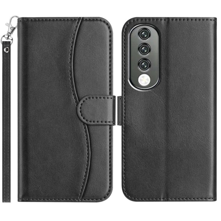 Dual-Folded S-shape Leather Phone Case, For Honor 90 Lite, For Honor 90 Pro, For Honor 90