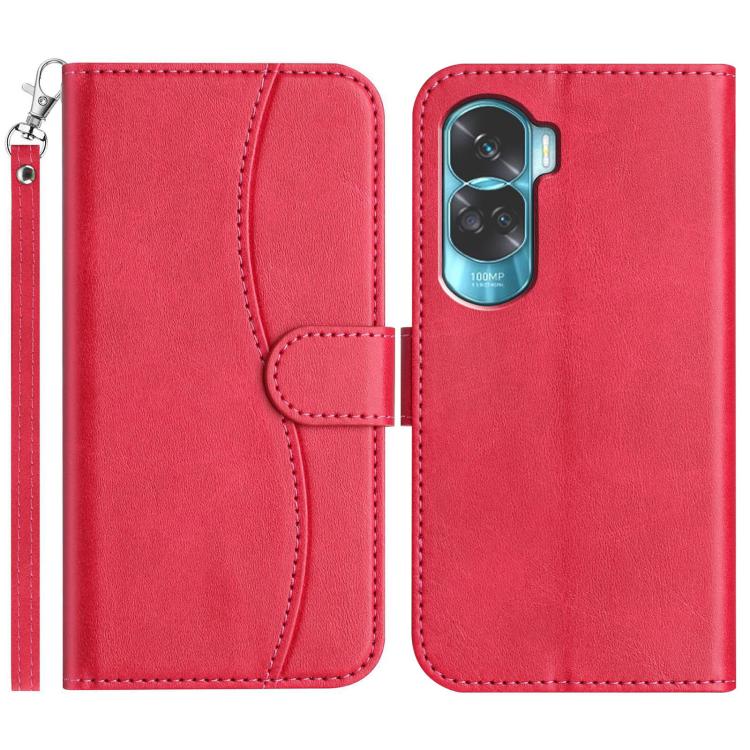 Dual-Folded S-shape Leather Phone Case, For Honor 90 Lite, For Honor 90 Pro, For Honor 90