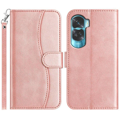 Dual-Folded S-shape Leather Phone Case, For Honor 90 Lite, For Honor 90 Pro, For Honor 90