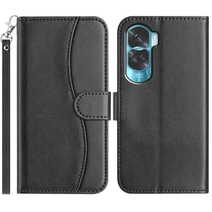 Dual-Folded S-shape Leather Phone Case, For Honor 90 Lite, For Honor 90 Pro, For Honor 90
