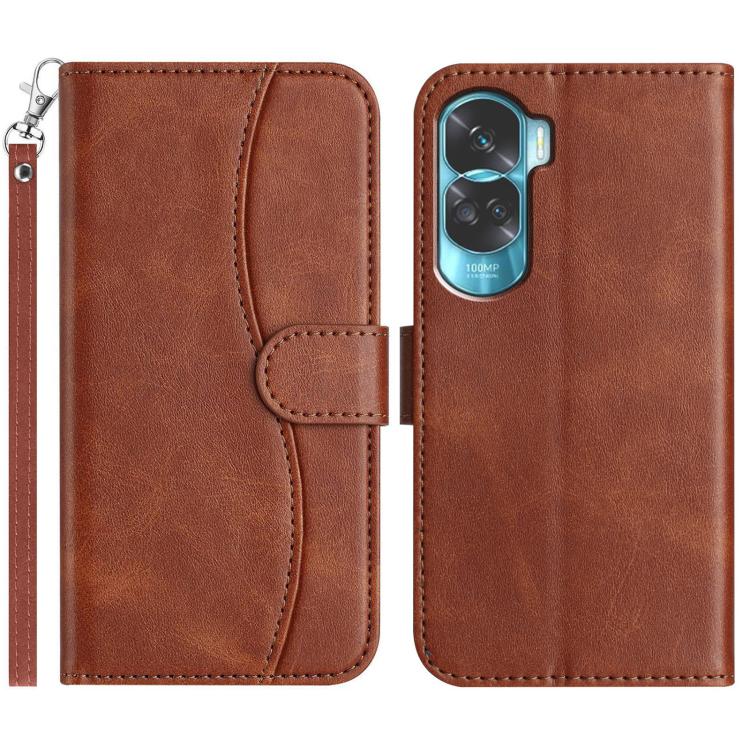 Dual-Folded S-shape Leather Phone Case, For Honor 90 Lite, For Honor 90 Pro, For Honor 90