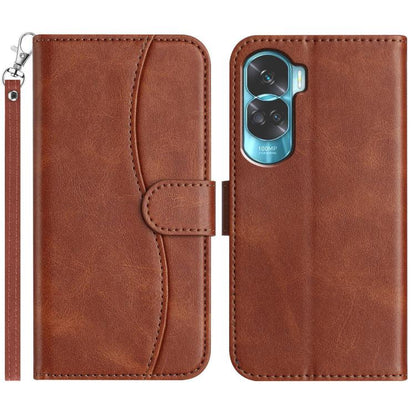 Dual-Folded S-shape Leather Phone Case, For Honor 90 Lite, For Honor 90 Pro, For Honor 90