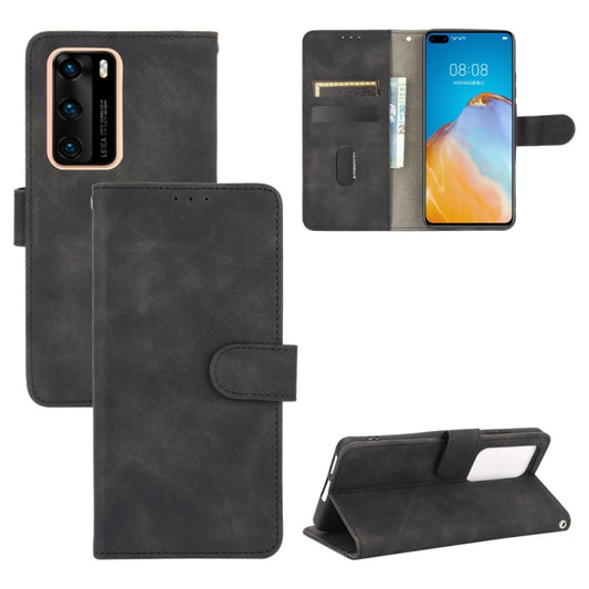 Dark PU leather flip wallet case with magnetic buckle, card slots, and phone cover