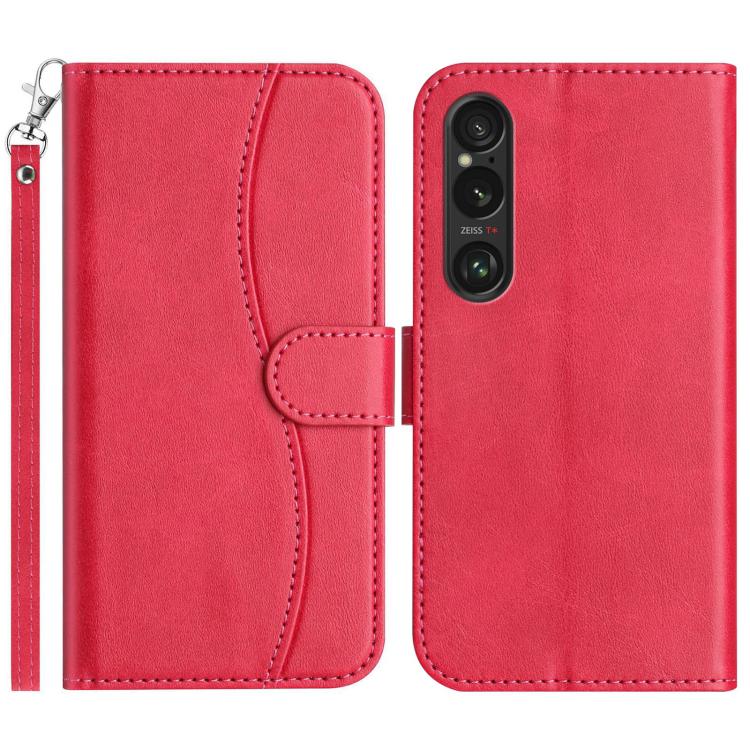 Dual-Folded S-shape Leather Phone Case, For Sony Xperia 10 VII, For Sony Xperia 10 VI 2024, For Sony Xperia 1 VI, For Sony Xperia 1 V 2023, For Sony Xperia 10 V 2023
