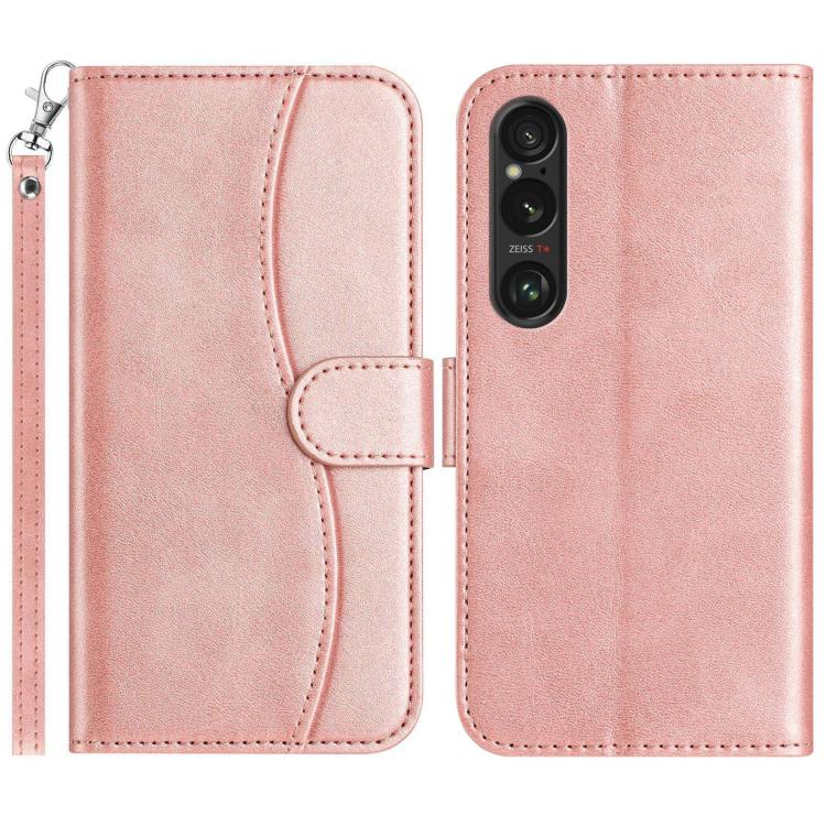 Dual-Folded S-shape Leather Phone Case, For Sony Xperia 10 VII, For Sony Xperia 10 VI 2024, For Sony Xperia 1 VI, For Sony Xperia 1 V 2023, For Sony Xperia 10 V 2023