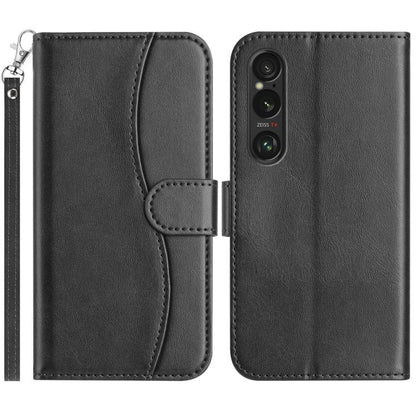Dual-Folded S-shape Leather Phone Case, For Sony Xperia 10 VII, For Sony Xperia 10 VI 2024, For Sony Xperia 1 VI, For Sony Xperia 1 V 2023, For Sony Xperia 10 V 2023