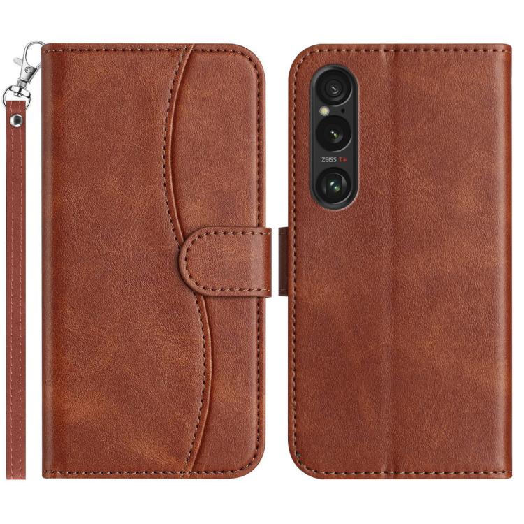Dual-Folded S-shape Leather Phone Case, For Sony Xperia 10 VII, For Sony Xperia 10 VI 2024, For Sony Xperia 1 VI, For Sony Xperia 1 V 2023, For Sony Xperia 10 V 2023