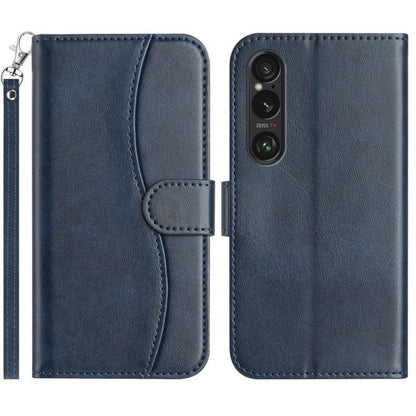 Dual-Folded S-shape Leather Phone Case, For Sony Xperia 10 VII, For Sony Xperia 10 VI 2024, For Sony Xperia 1 VI, For Sony Xperia 1 V 2023, For Sony Xperia 10 V 2023