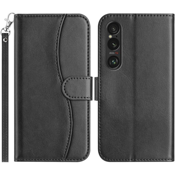 Dual-Folded S-shape Leather Phone Case, For Sony Xperia 10 VII, For Sony Xperia 10 VI 2024, For Sony Xperia 1 VI, For Sony Xperia 1 V 2023, For Sony Xperia 10 V 2023