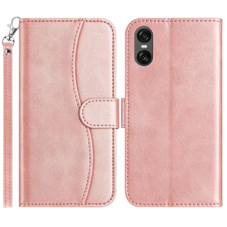 Dual-Folded S-shape Leather Phone Case, For Sony Xperia 10 VII, For Sony Xperia 10 VI 2024, For Sony Xperia 1 VI, For Sony Xperia 1 V 2023, For Sony Xperia 10 V 2023